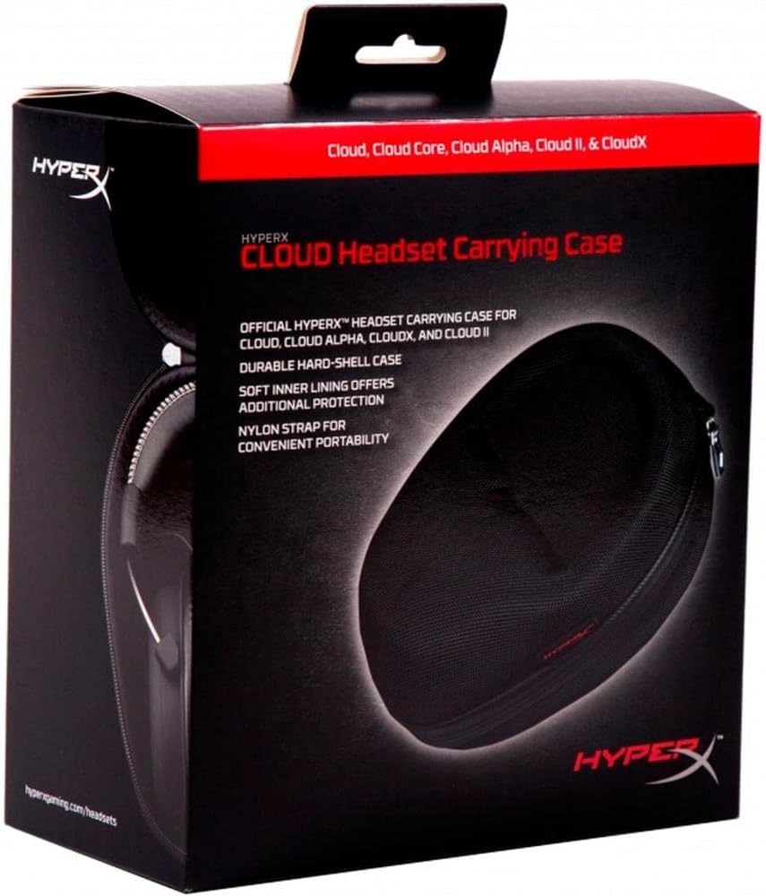 HyperX Cloud Headset Carrying Case - Compatible with HyperX Cloud Core, Cloud, CloudX, Cloud II, Cloud Alpha, Cloud Alpha S, Cloud Flight, CloudX Flight, and Cloud MIX – Hard Shell Case, HXS-HSCC1