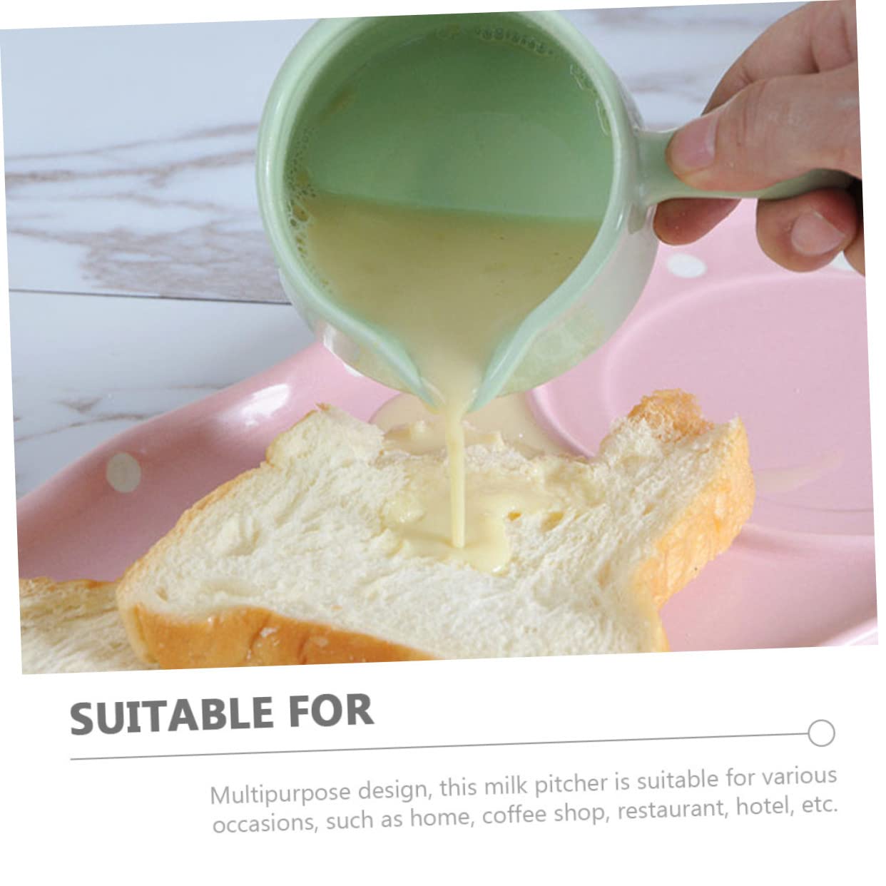 Keramik Milchkännchen 5 Stück mit Griff 100ml Milchspender für Kaffee Sirup Sahne Serviergeschirr Haushalt Gastronomie