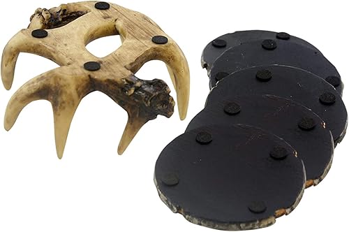 Miniatura 10 de Hook Line & Sinker Bait Shop - Posavasos rústicos con soporte, juego de 5