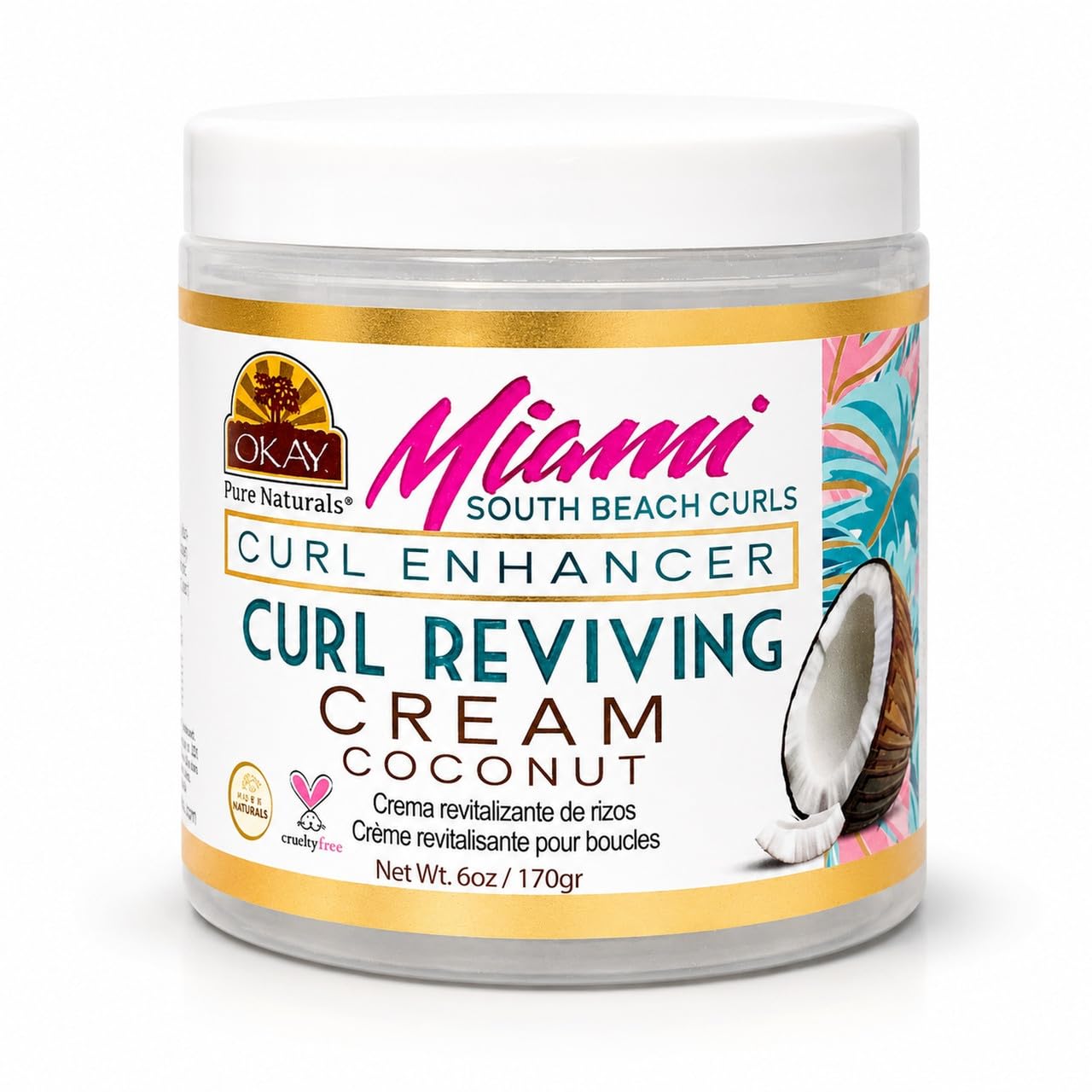 OKAY- Miami South Beach Curls- Curl Enhancer- Curl Reviving Cream 6oz/170gr