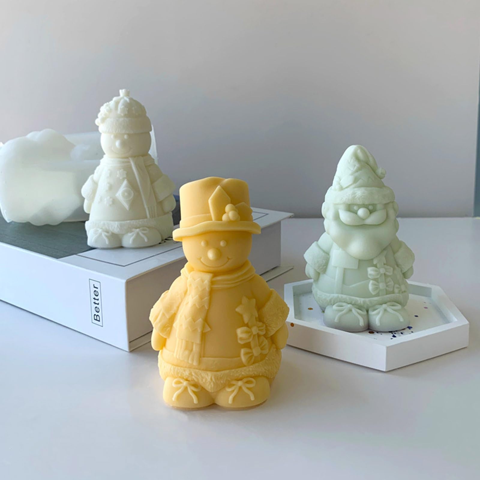 Moules à Bonhomme De Neige En Silicone (2 Pièces) - Pour Résine, Savon, Bougie - Décorations Noël DIY