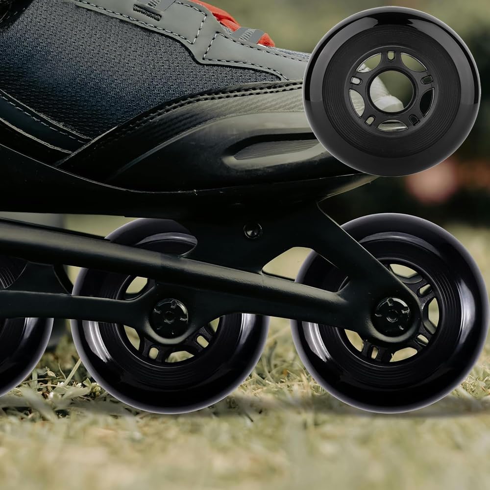 Roues de Roller en Ligne 64 mm, 70 mm, 72 mm, 76 mm, 80 mm, Roues de Rechange pour Roller Hockey avec roulements ABEC 9, Lot de 8, pour intérieur et extérieur