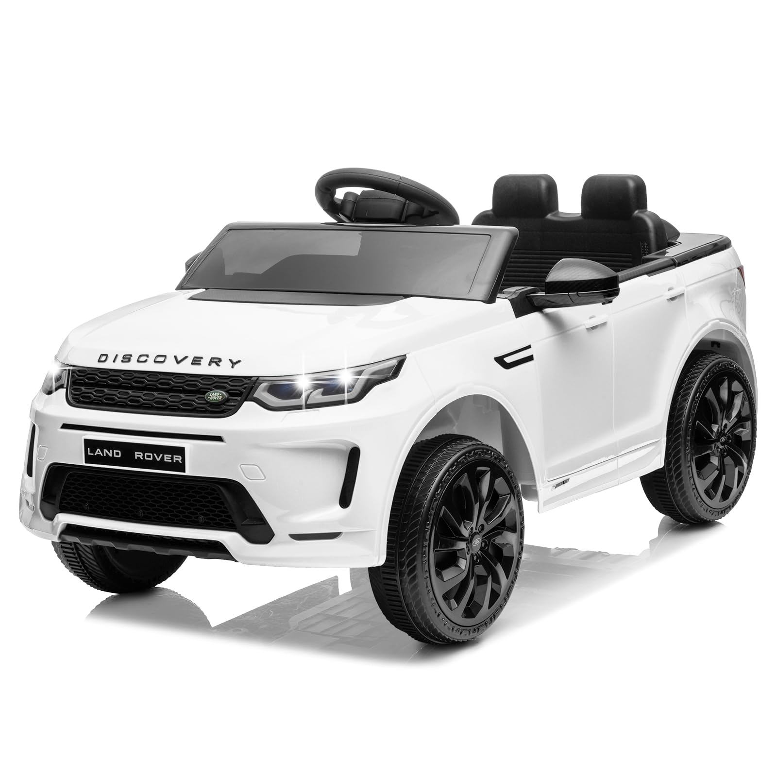 CoolGrows Ride on Car, Electric Cars for Kids, 2 Seat with Remote Control, LED Lights, Music, 3 Speed Modes Smooth Start for 3-6 Years Old, Max Weight 25KG - White