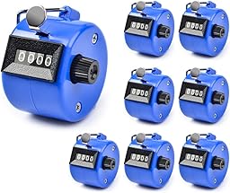 Contatore Clicker Metallico, 8 Pezzi Mano Contatori di Conteggio, 4 Cifre Contatore Meccanico Clicker, Metallo Mano Contatori di Conteggio, per Sport, Golf, Allenatore, Scuola, Eventi, Contare