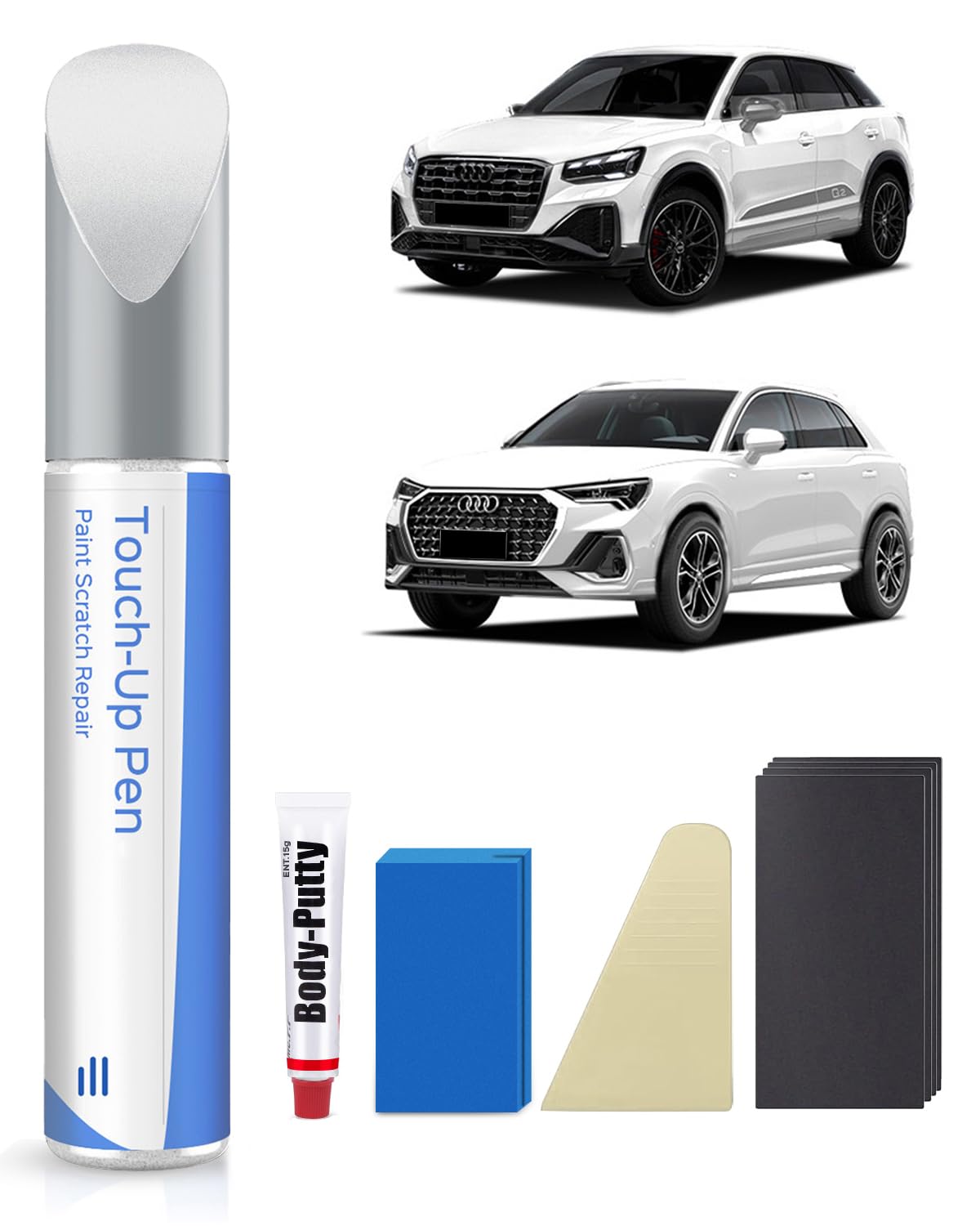 Audi Kit di vernice per ritocchi bianco metallizzato per graffi e scheggiature