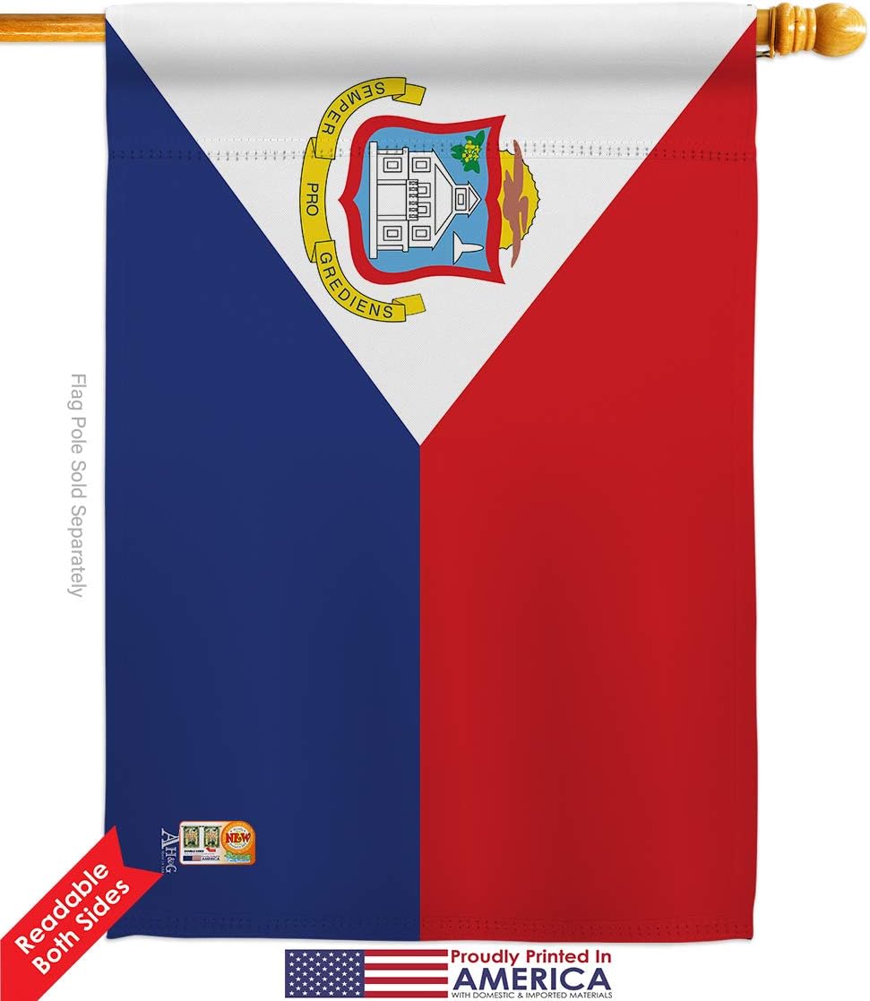 St Martin House Flag Regional Nationality Nation International World Country Particular Area Small Decorative Gift Yard Banner Double-Sided Made In USA 28 X 40