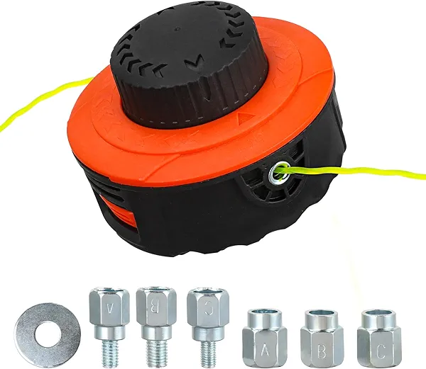 Toussaint Bump Head Compatible with Most Gas Trimmers and Cordless String Trimmers That Turn Counter Clockwise,Compatible with Echo Speed Feed 400,Ryobi,Ego,Kobalt with a Dual Color Line