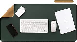 Sottomano In Pelle E Sughero 80x40 Cm - Tappetino Scrivia Bifacciale Per Ufficio E Casa