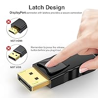 Vista 6 de Cable DisplayPort a VGA de 6 pies, paquete de 2 puertos de pantalla DP a VGA, cable adaptador macho a macho de video HD 1080P para computadora