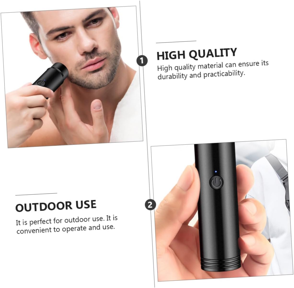 Portable Mini Electric Razor Rechargeable Beard Trimmer for Men Compact Shaver Ergonomic Design for Travel and Quick Grooming Random Color