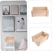 Vista 5 de Elegante cesta de almacenamiento de madera elegante cajón para decoración ideal para uso en casa y oficina