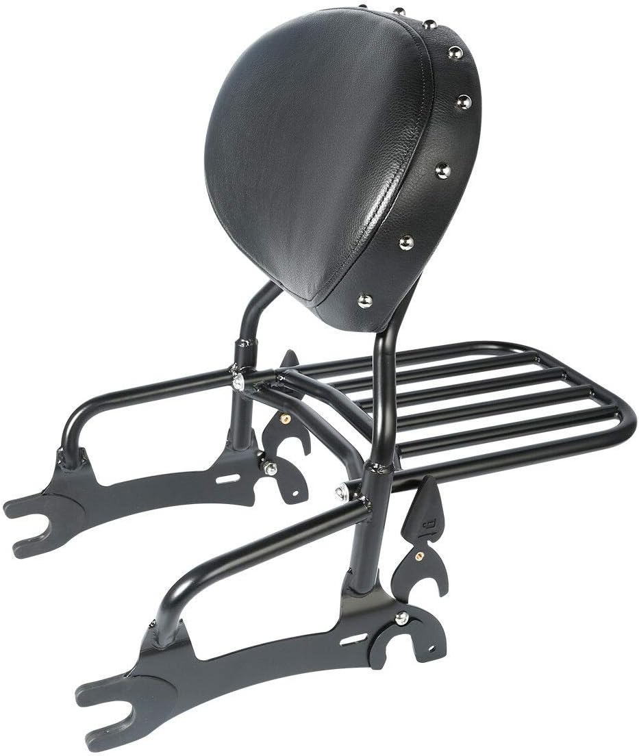 Green-L 12" Sissy Bar with Backrest Pad & Luggage Rack Fit for Indian Dark Horse 2016-2018 Chief Classic 2014-2018