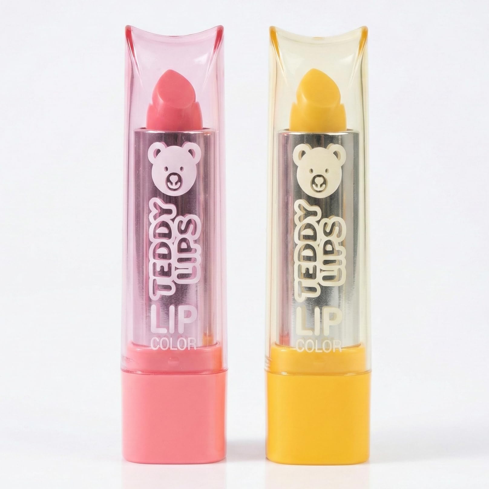 Ueddy Lips Lip Color, Bear Design, 2 Pack, Pink and Yellow-image-45