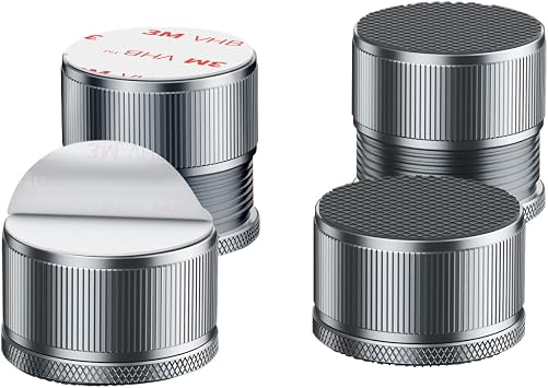 Bed Risers Heavy Duty, Metal Furniture Risers, Self-Adhesive Furniture Lifter Threaded Height Adjustment from 0.9"-1.7", Support up to 2200 Lbs, Set of 4 Pack