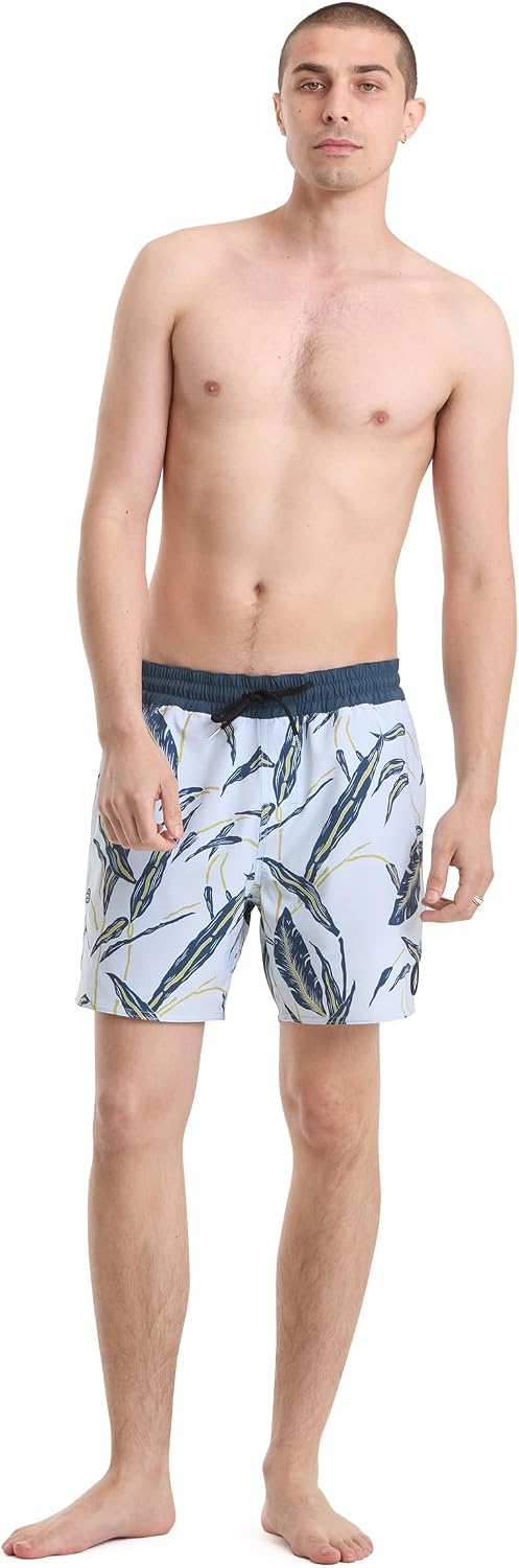 Volcom Men's 16" Elastic Waist Swim Trunks- Stretchable, UPF 50+, Quick Dry Swim Bottoms