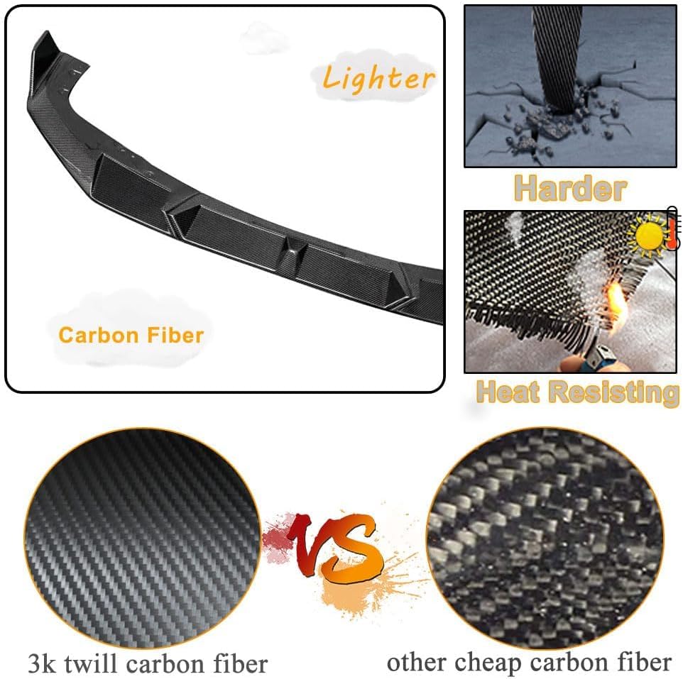 Real Carbon Fiber Front Lip Compatible with BMW X5M F95 LCI 2024UP Front Bumper Lip Chin Spoiler Splitters Canards Protector Body Kits Factory Outlet Air Dam 3PCS