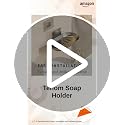 Image of Tenom Soap Stand for Bathroom Wall Mounted, Space Aluminum Soap Holder for Bathroom Stickable, Rustproof Soap Dish, Durable Soap Box with Drain Tray (1, Black)