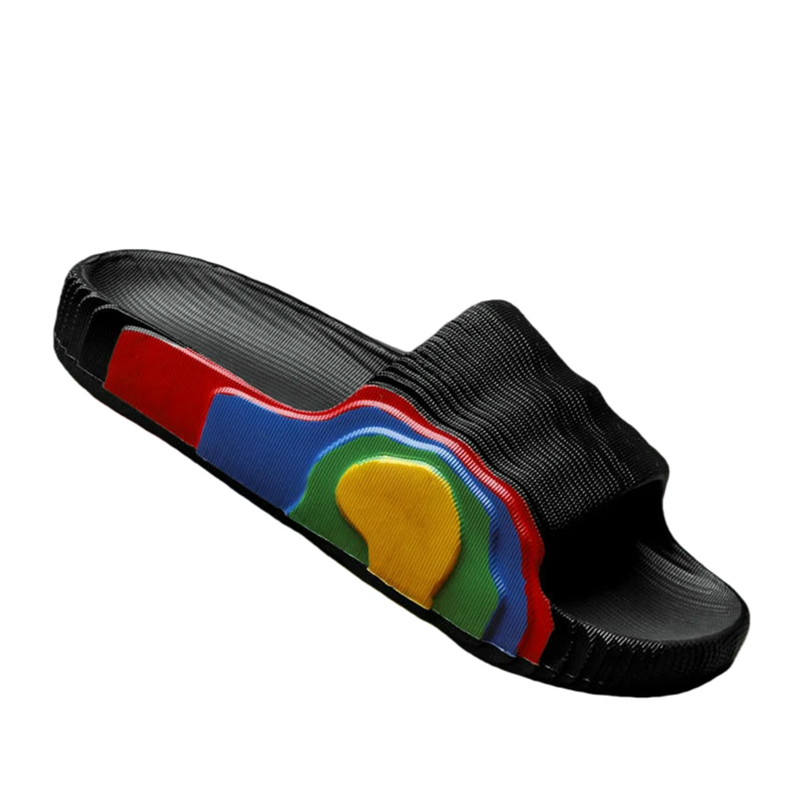 Gyios Summer Slippers Men's Eva Non-slip Slides Fashion Outdoor Indoor Women Colorful Printing For Men Shoes Unisex-2025 Black-35-36