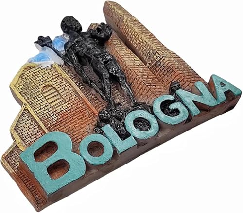 Miniatura 2 de 3D Bolonia Italia Imán de nevera de viaje recuerdo decoración nevera etiqueta magnética pintado a mano artesanía