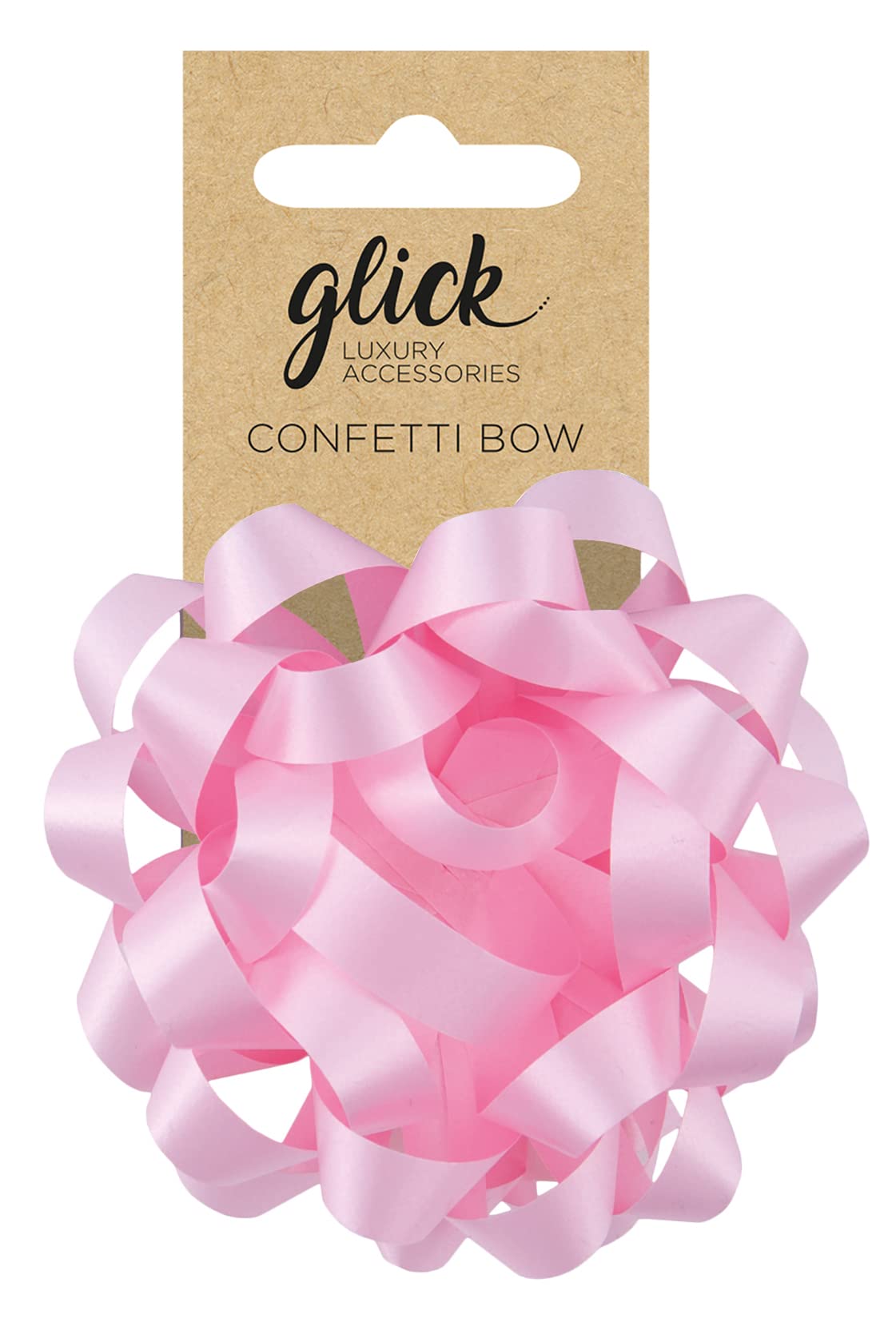 Glick Confetti Bow Baby Pink, Baby Pink Bow for Gift Wrapping, Arts and Crafts, Pink, 4.5 x 4.5 cm