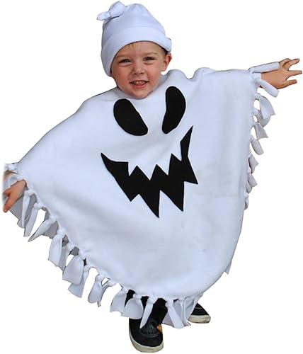 Disfraces de Halloween para niños y niñas pequeños, capa con capucha y cara de fantasma, capa para fiesta, cosplay, ropa