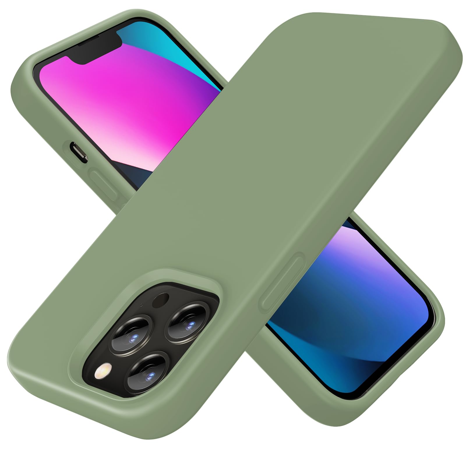 TIIXXE Silicone Case Compatible with iPhone 13 PRO Case Soft Ultra Slim Protective Shockproof Liquid Silicone Phone Case,Anti-Scratch Microfiber Lining