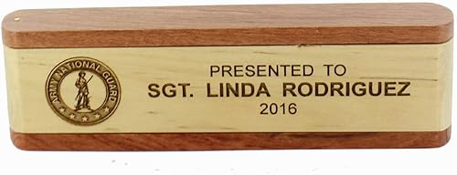 Pluma de palisandro y madera de arce en caja de exhibición, incluye personalización