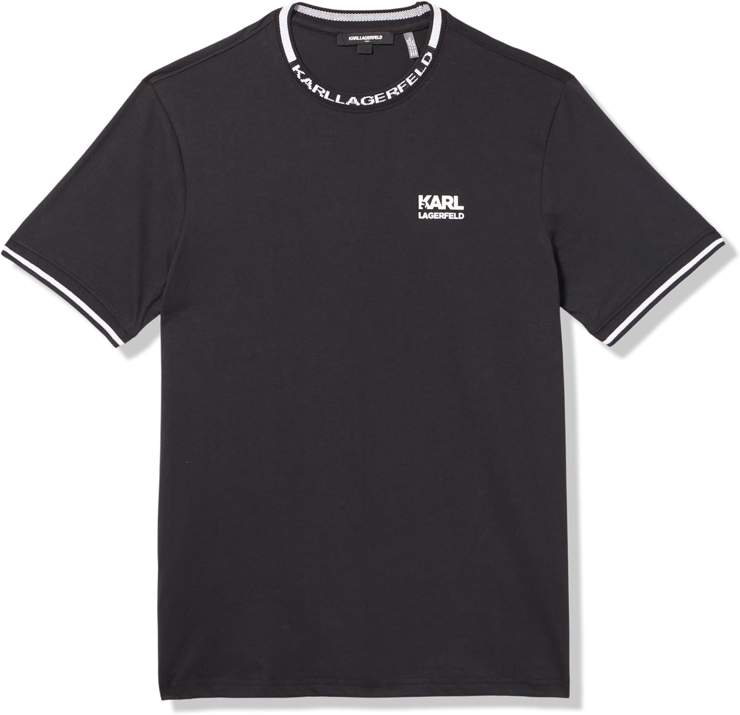 KARL LAGERFELD Mens U-Neck Chest Logo Multi Color T-Shirt