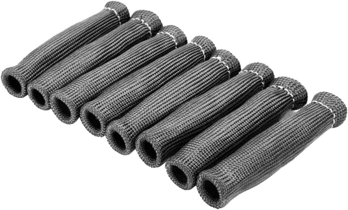 8PCS High Temperature Resistant Spark Plug Wire Case Insulating Sleeve Fiberglass Tube for Automotive Engine Protection