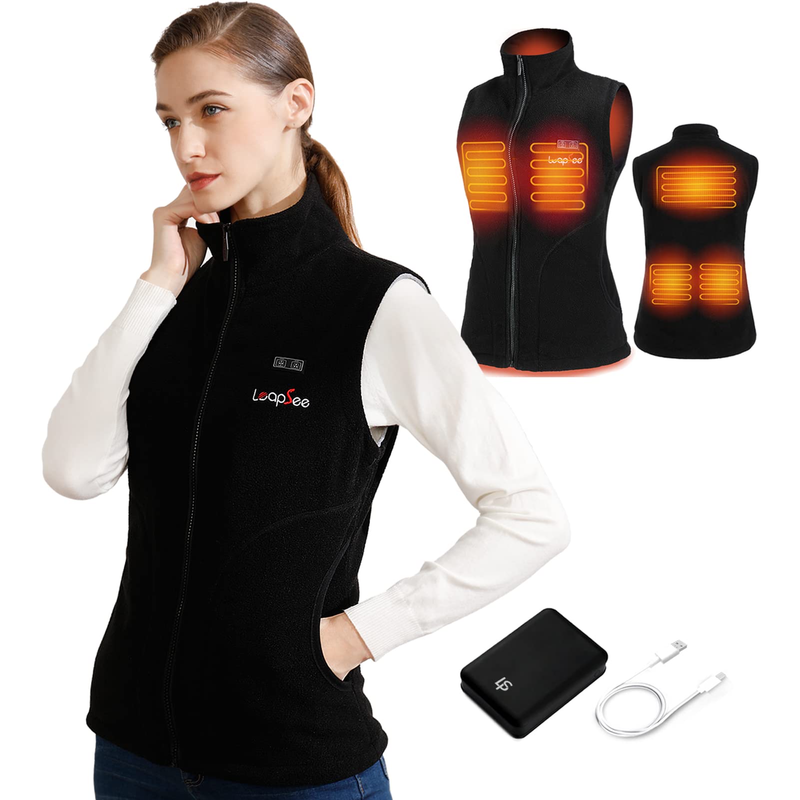 LEAPSEE Heated Vest Women with Battery Pack Included, Lightweight Polar ...