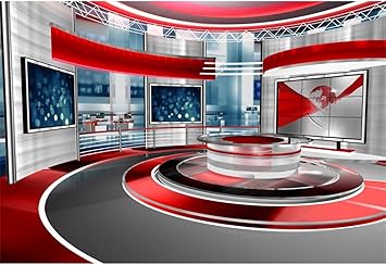 Amazon Com Yeele 7x5ft Red Tv Video Studio Backdrop Interior Television Room Camcorder Screen Media Broadcast Monitor Photography Background Global News Anchor Interview Newsman Journalism Photo Shoot Props Electronics