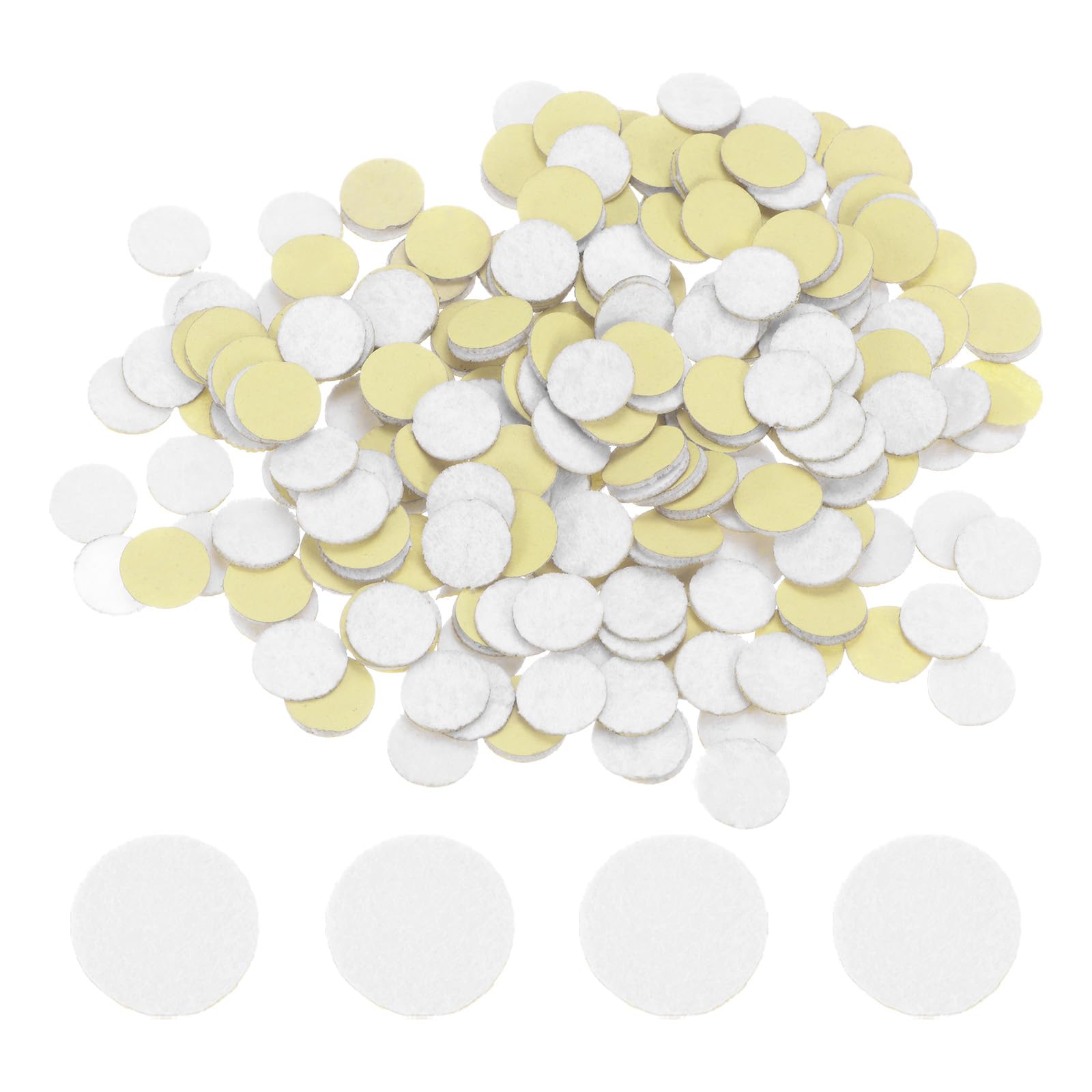 HARFINGTON 240pcs Round Adhesive Circles, 12mm Pre Cut Felt Fabric Circles for DIY Craft Projects, White