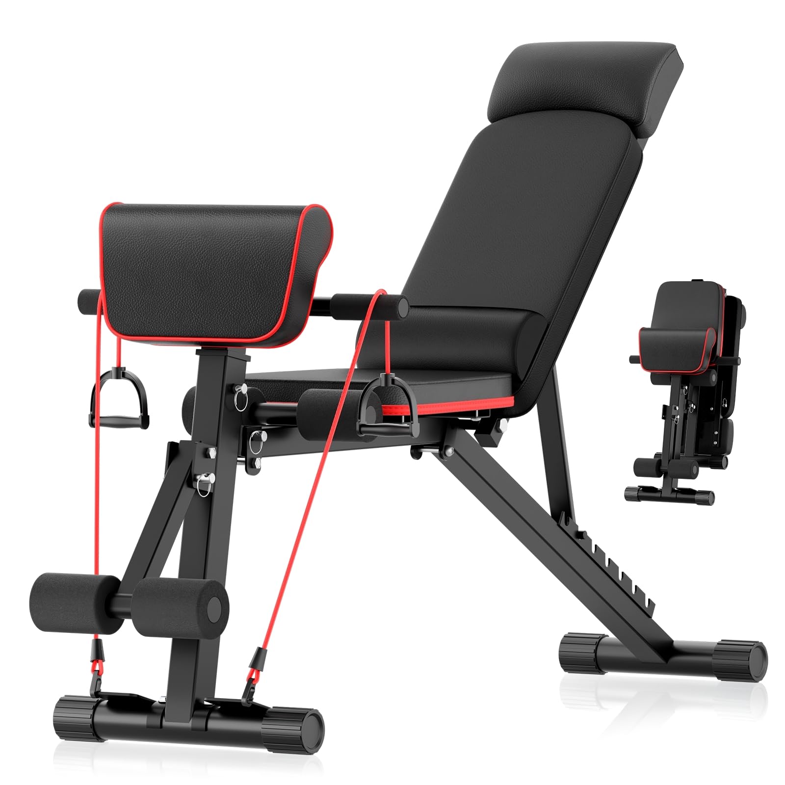wawofun Adjustble Weight Bench, 365KG Workout Bench, Premium Weight Bench Foldable for Full Body Workout, Multi-Purpose Decline Flat Incline Bench with Fast Folding for Man and Woman