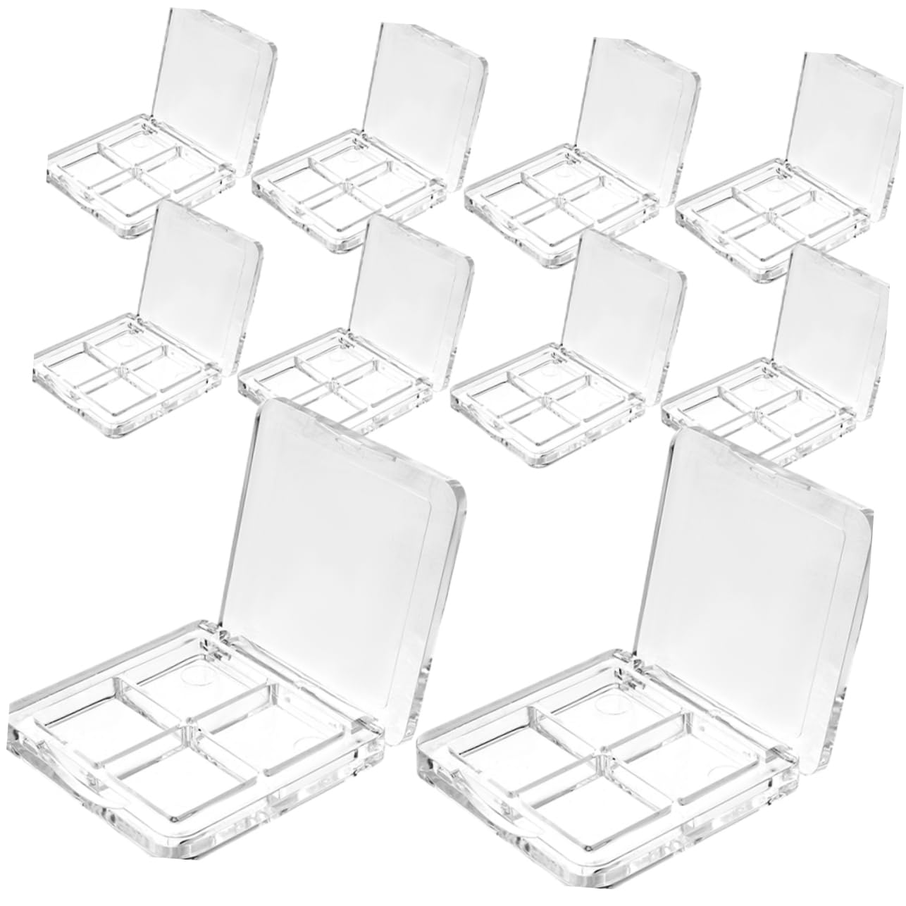 FOMIYES 10pcs Transparent Eyeshadow Boxes Compartmentalized Organizer for Eyeshadow Lipstick Blush and Highlighter Empty Cosmetic Cases for Makeup Storage