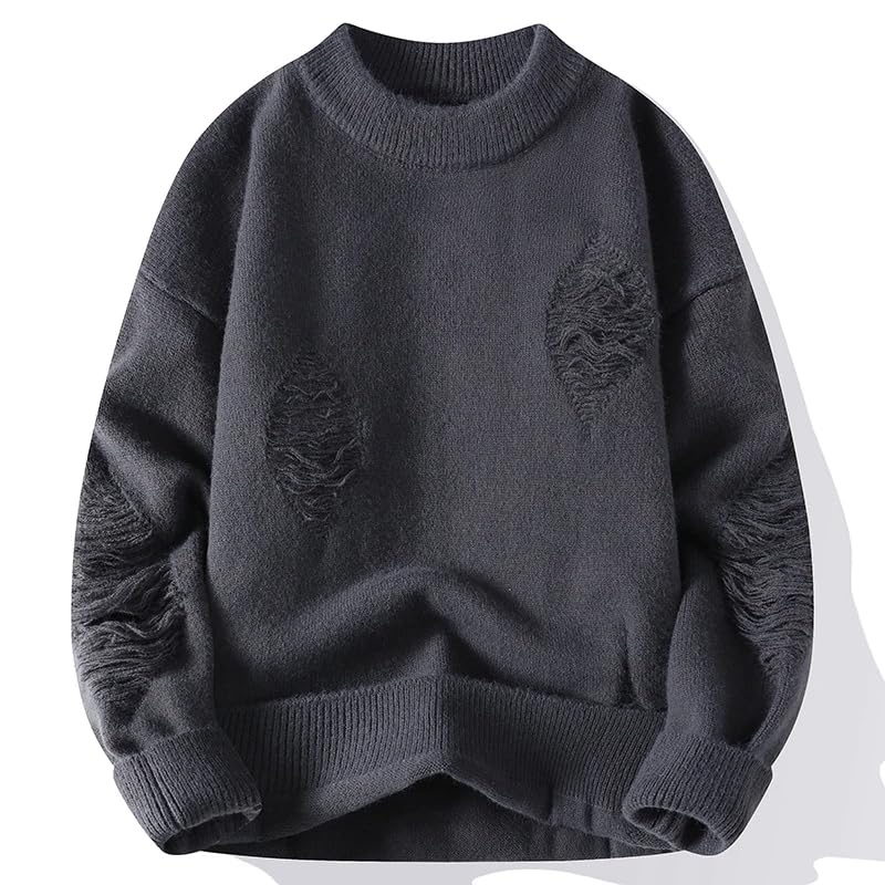 Autumn Winter Knit Sweater Men Pullovers O Neck Streetwear Loose Casual Knitted Sweaters Mens4
