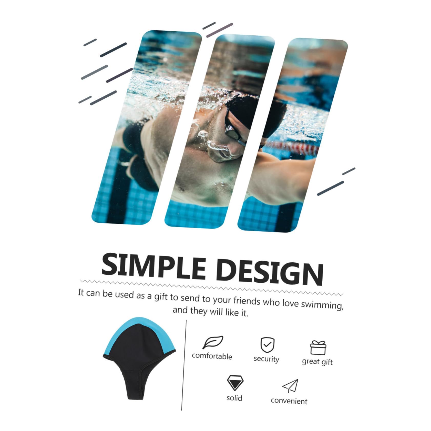 HANABASS cappuccio da immersione cuffie da nuoto con sottogola cappuccio per muta da immersione mute tappi gomma cuffia piscina cuffia da nuoto in gomma cappello da bagno in gomma