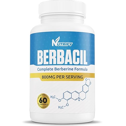 Berbacil Berberine Supplement with Complete Berberine Formula, 60 Gluten-Free Capsules
