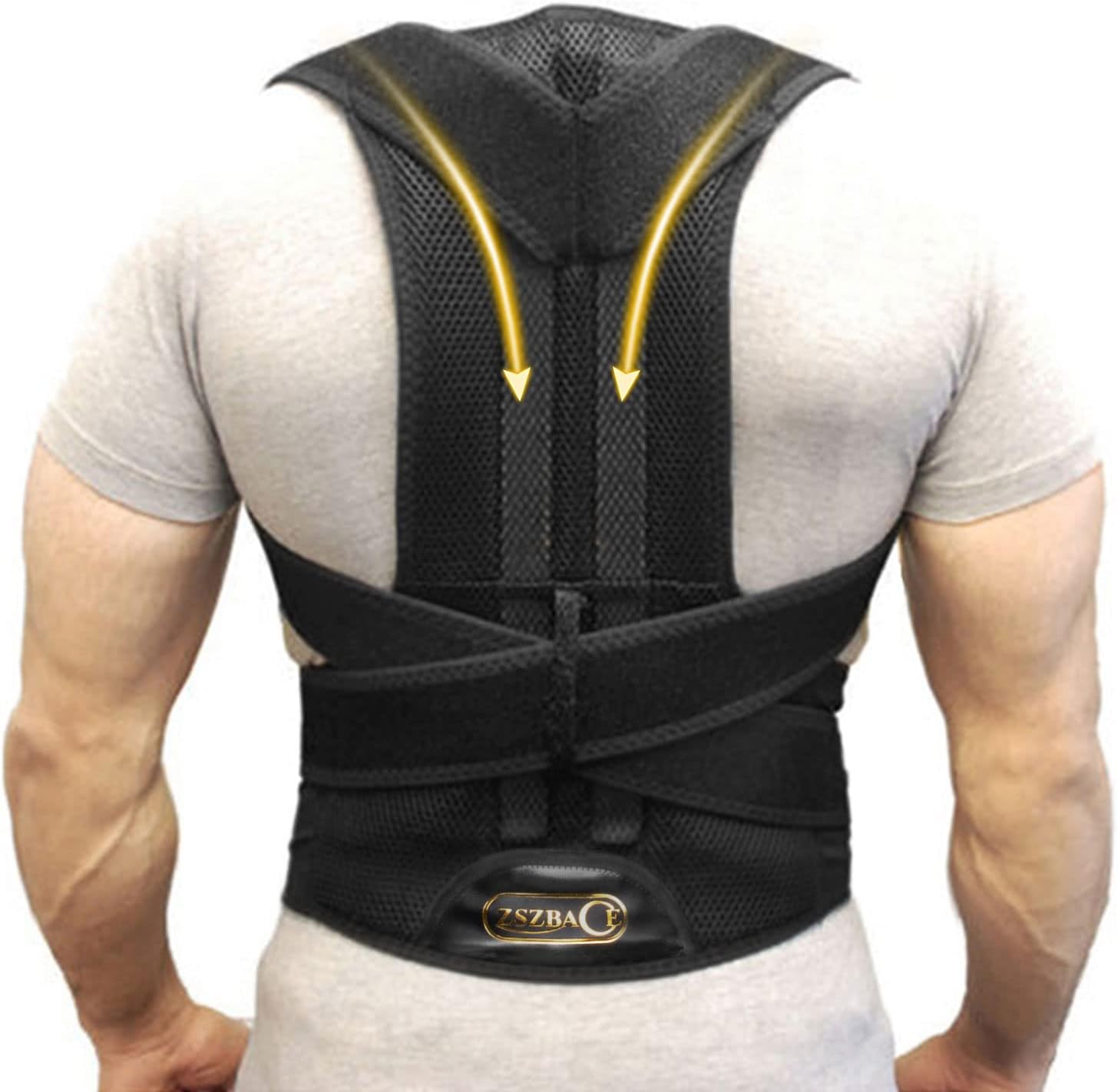 ZSZBACE (L) - Back Support Belts Posture Corrector Back Brace Iproves Posture and Provides for Lower and Upper Back Pain Men and Women (L)