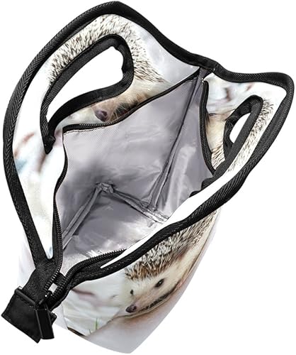 Miniatura 9 de Bolsa de almuerzo con diseño de llama con rayas de neopreno aislado, calentador refrigerador, portátil, divertida, bolsa de almuerzo para hombres,