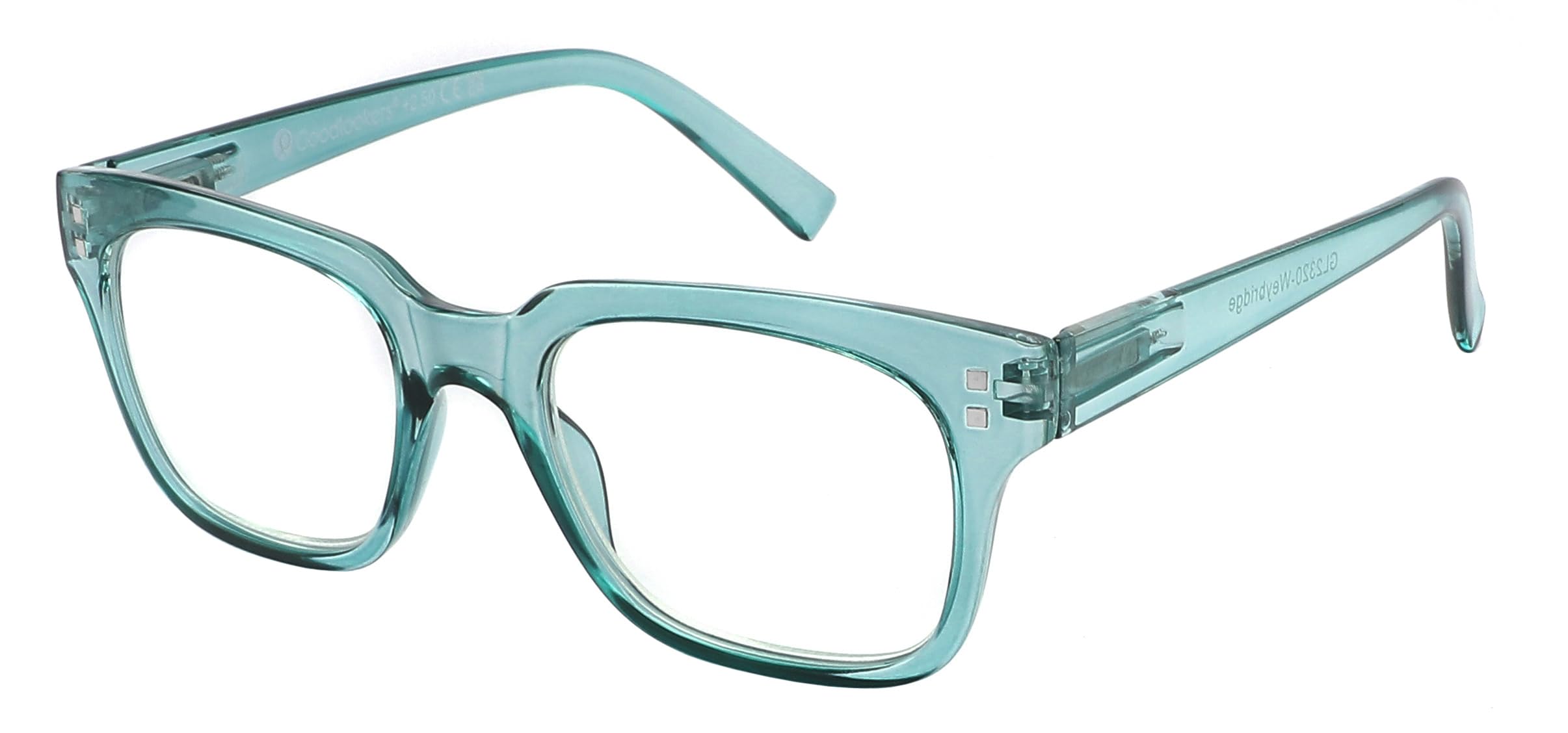 Goodlookers Reading Glasses 'Weybridge' Transparent Blue +2.50