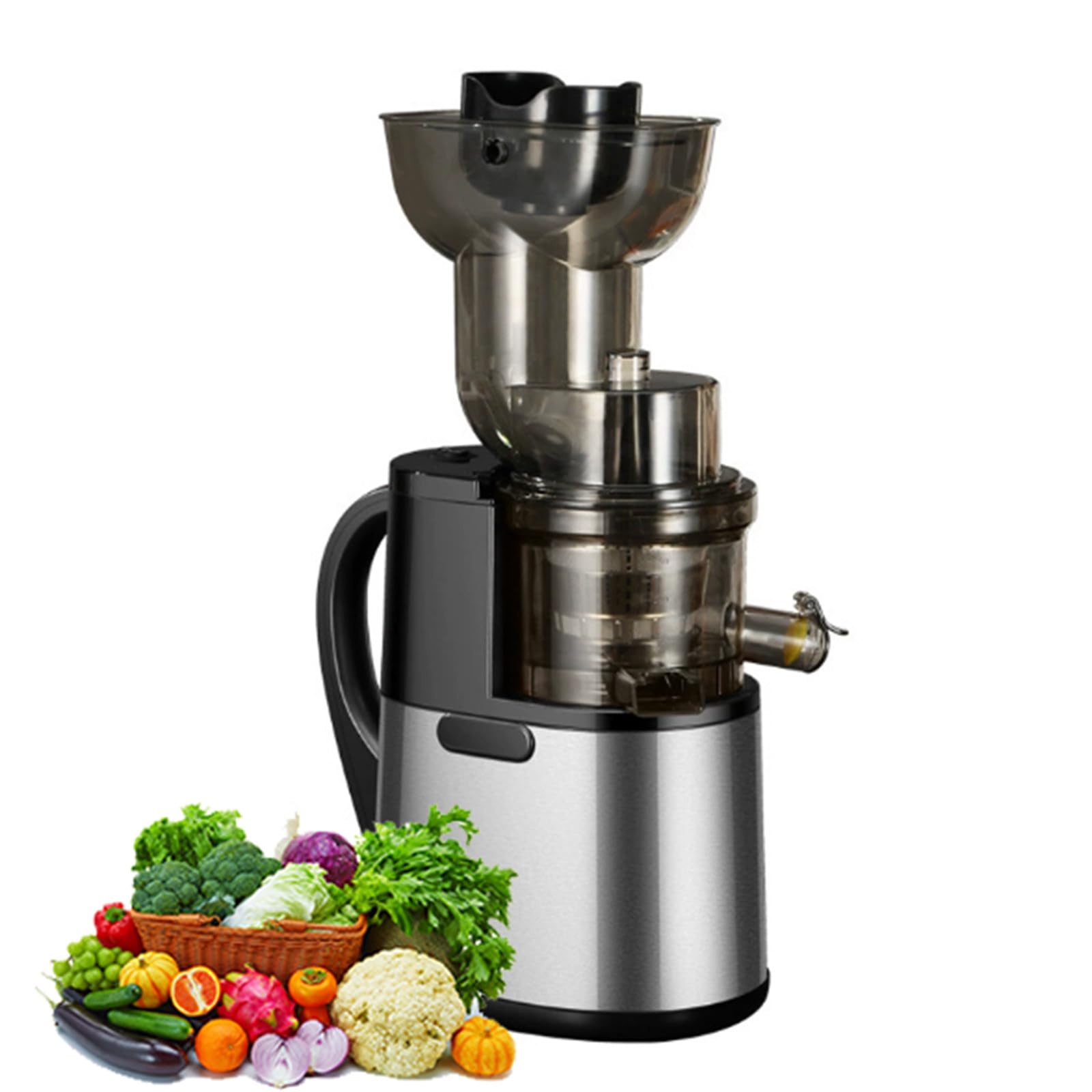 Extracteur De Jus Portable à Froid De Grande Capacité De 1500 ML, Faible Vitesse Et Silencieux, 2 Vitesses à Une Touche, Adapté Aux Fruits Et LéGumes Entiers Grey