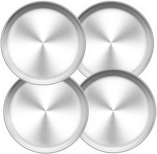 Miniatura 8 de TeamFar Bandeja para pizza de 10 pulgadas, bandeja de acero inoxidable para hornear al horno, no tóxica y saludable, resistente y apta para