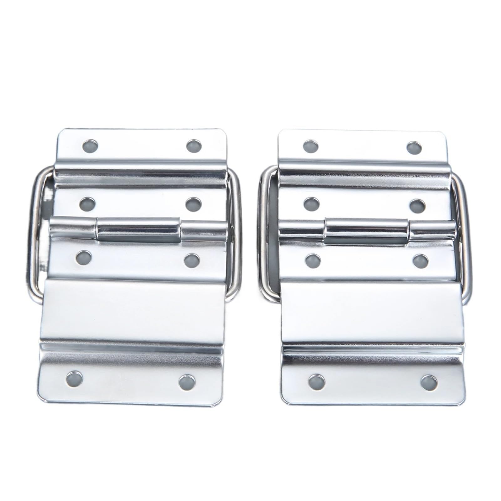 2Pcs 8 Holes Cabinet Hinges Doors Hinge(Silver)