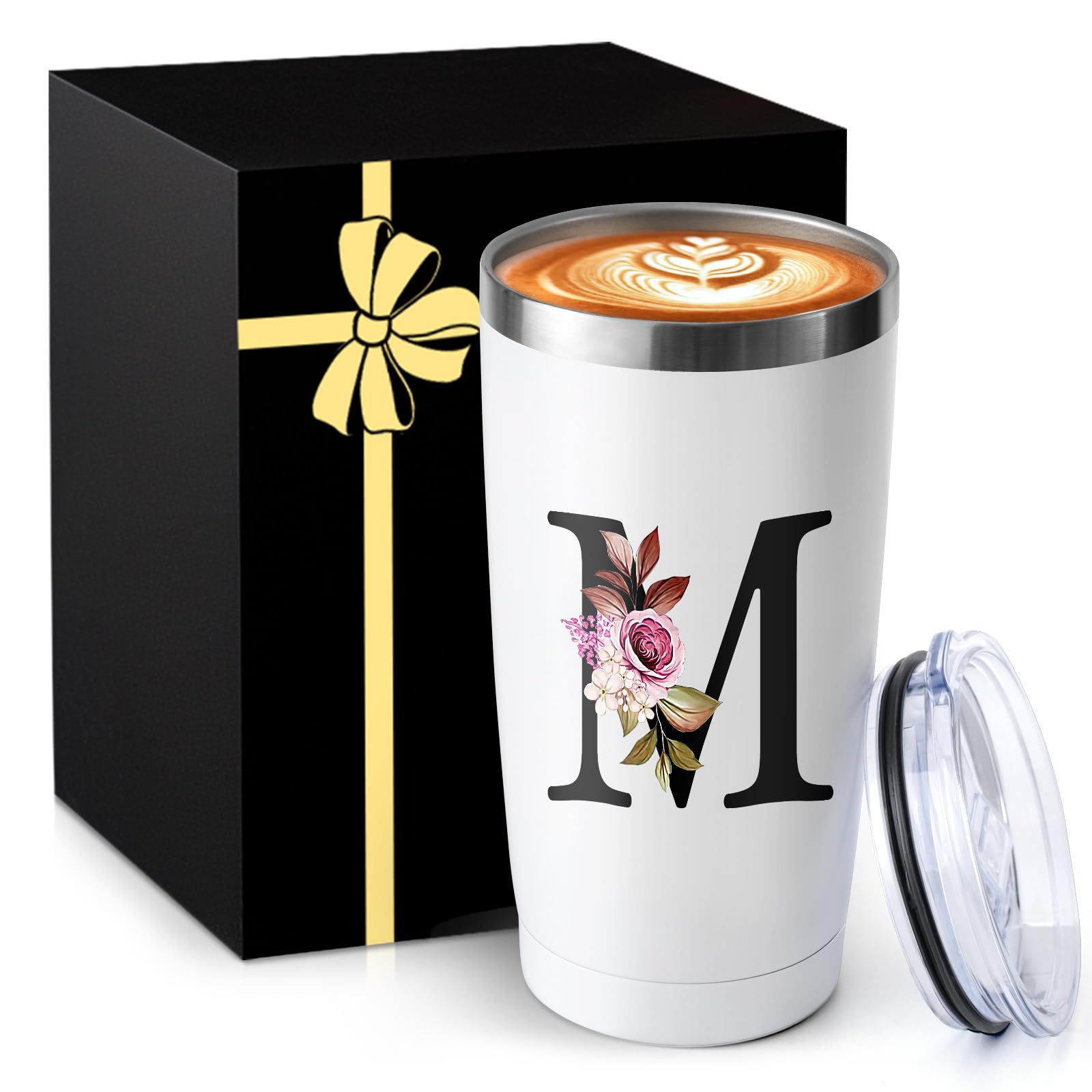 20 Oz Insulated Coffee Cup with Lid Car Tumbler Travel Mug Women Wife Husband Happy Birthday Wedding Romantic Gift Best Cool Day Personalized Unique Special Cute Custom Christmas Xmas Valentines Ideal