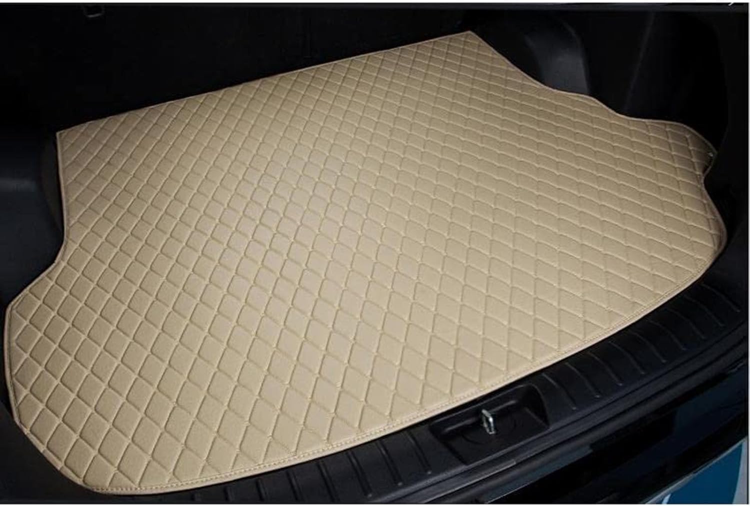 Car Leather Boot Liner Mats for Ford Edge 2015-2021 (5 seats), Waterproof Antislip Rear Trunk Cargo Tray Protector MatInterior Accessories