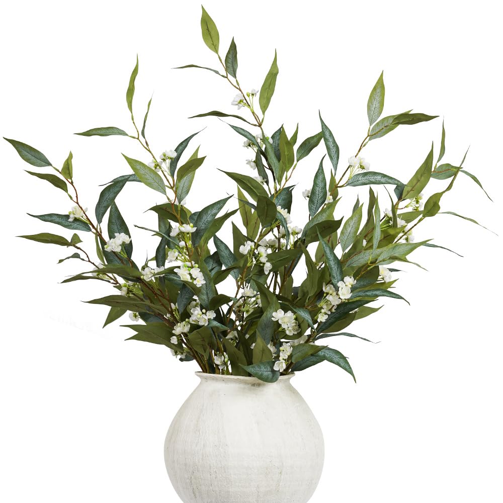 Artificial Plants,3Pcs 39inch Green Faux Stems for Vase,Faux Branches Greenery Stems Artificial Plants & Flowers for Home Decor