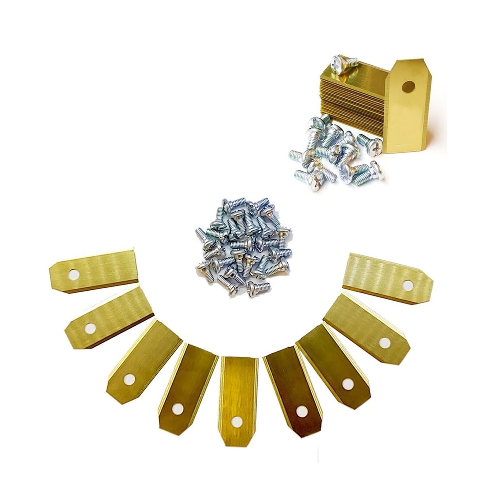 Lama Di Ricambio for Tosaerba | Lunghezza 43 mm, accessori for utensili elettrici da giardino for rasaerba robotizzato(30pcs gold)