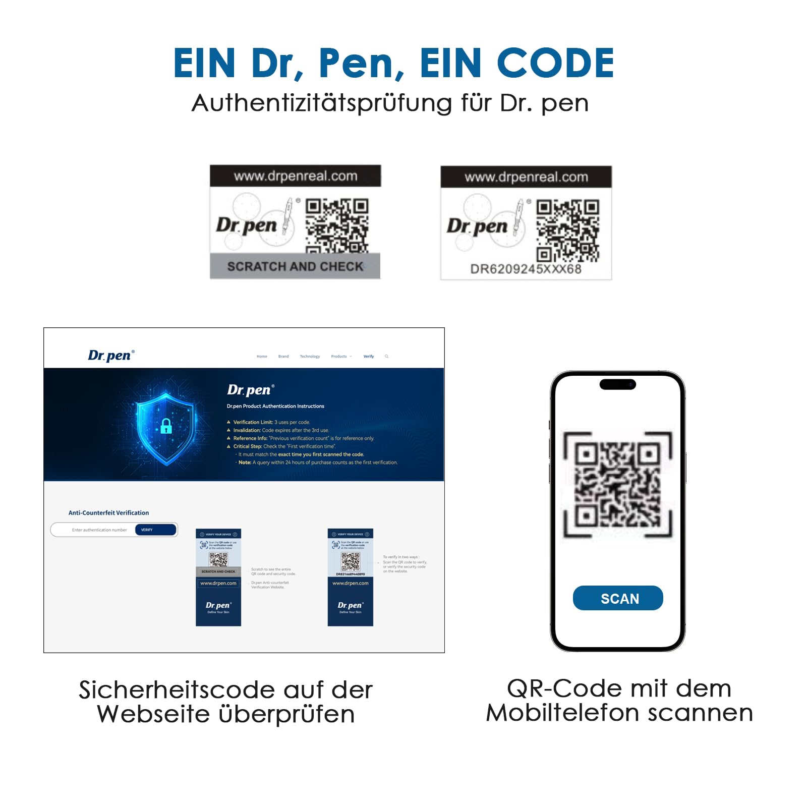 Dr. pen Q1S Microneedling Pen 2026 Dr. Pen Professionelles Hautpflege Gerät | Original Dr. Pen mit Echtheitscode, 2026 Dr pen Neuestes Modell, LED Rot & Blau Licht, 5 Stufen, Tolles Geschenk für Frauen