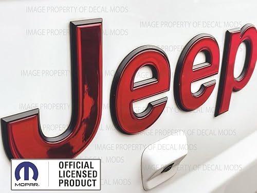 Miniatura 3 de Decal Mods 3D Raised Jeep Tailgate Overlay fits Jeep Wrangler & Gladiator JL/JT Rubicon (2018-2024) Ruby Red | FK3Q5