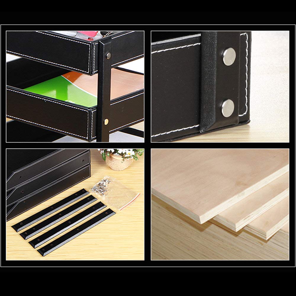 Supporti Per Impilare Vassoi Per Lettere, Porta File Retrò Desktop Multi-layer Di Office Vassoio Per File Document Magazine Scatola Di Immagazzinaggio,Brown-27×33×27cm(11×13×11inch)
